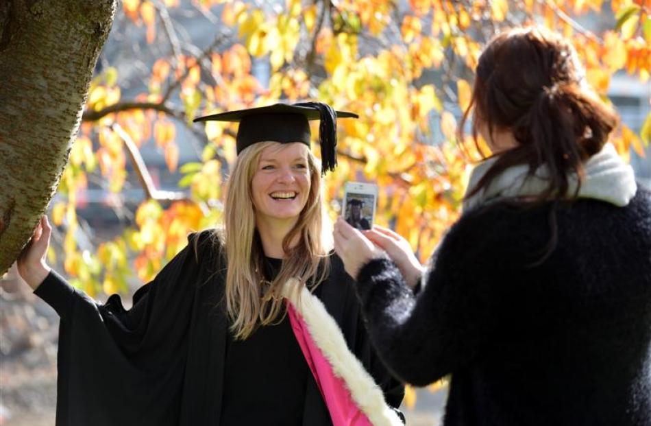 Former University of Otago student Adiella White prepares to graduate from the university today,...