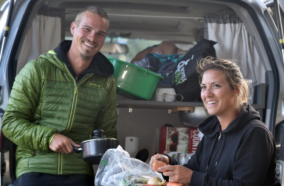 Freedom campers Mathilde Straebler (28) and Kevin Guay (27), both of Paris, are planning to spend...