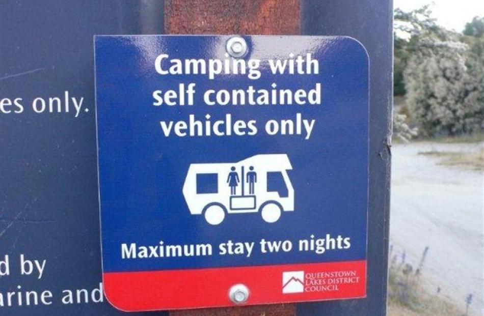 Freedom camping is permitted at Waterfall Creek, west of Wanaka. Photo by Barry Bruce.