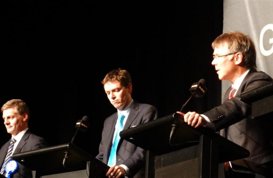From left, Deputy Prime Minister Bill English, Conservative Party leader Colin Craig and Labour...