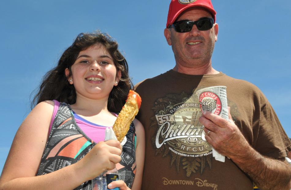 Annika (10) and Warren Marriner, of Dunedin.