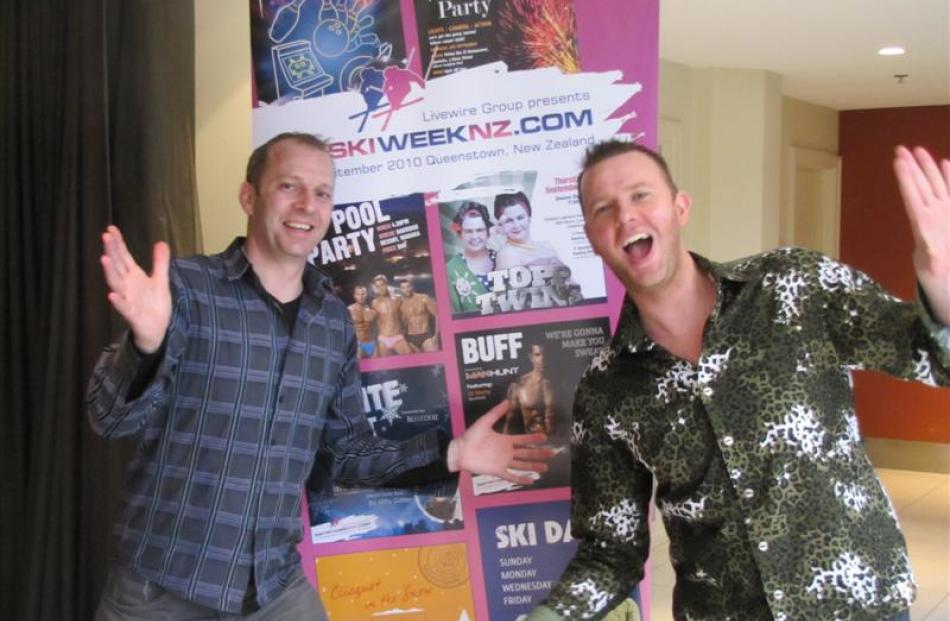 Gay Ski Week NZ organiser Mike Sanford (left) and creative director Craig Lawson, both of...