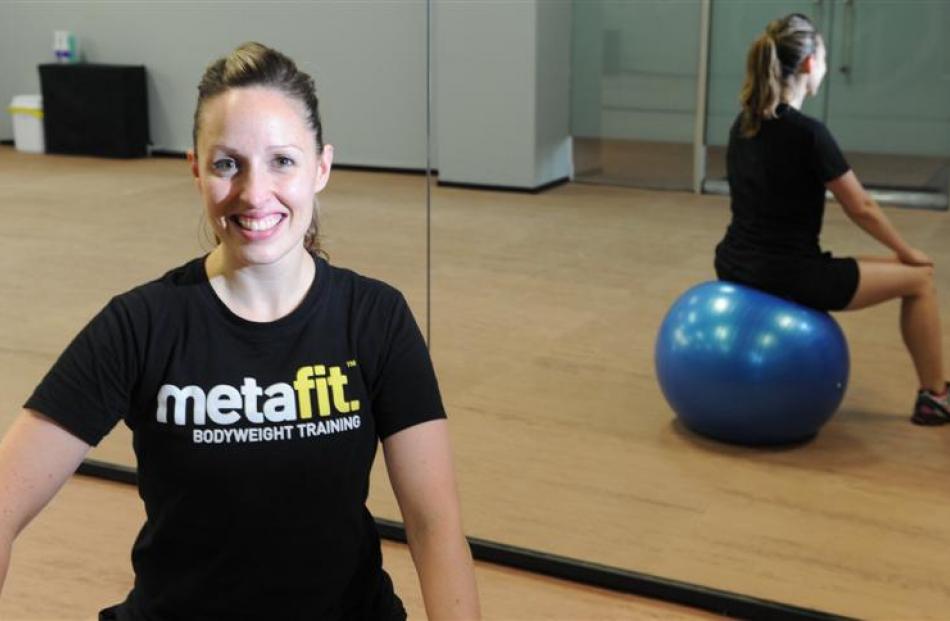 Gina Miles in her Dunedin fitness studio opposite the former chief post office. Photo by Craig...