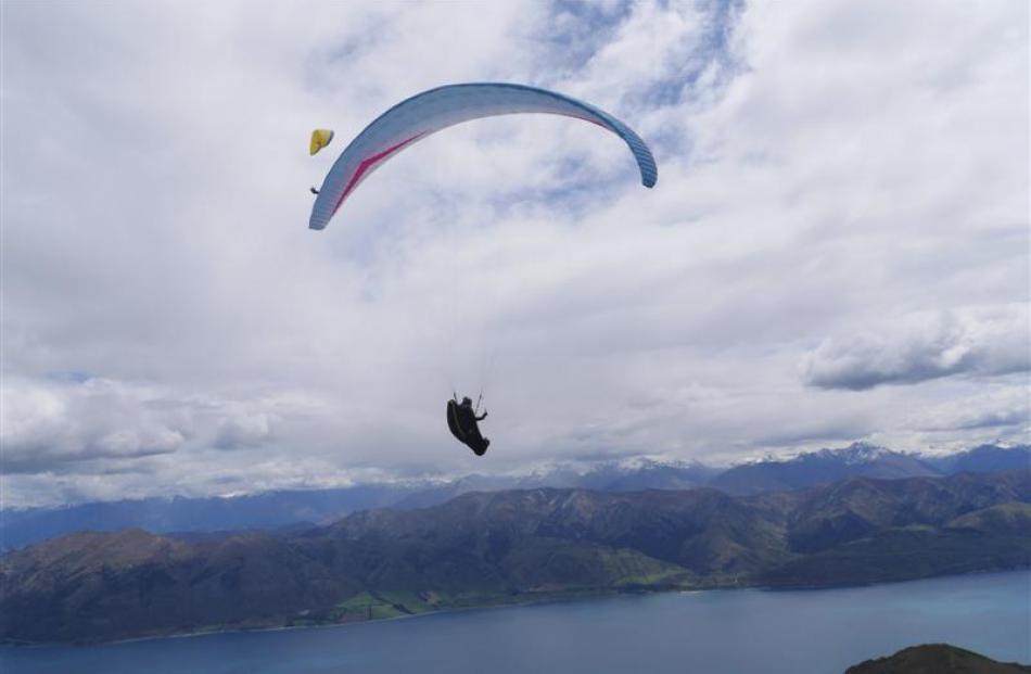 Grant Middendorf, of Lake Hawea, who has just secured his third national paragliding record, over...