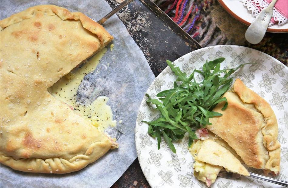 Ham and cheese pie, with olive oil pastry. Photos supplied.