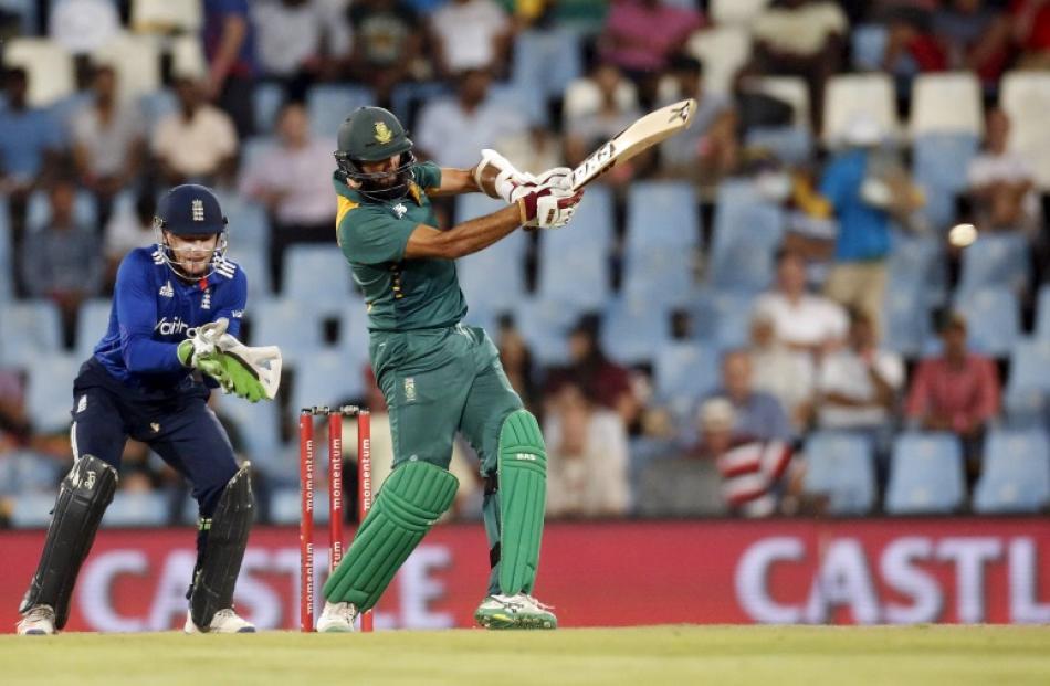 Hashim Amla plays a shot as he made a century during South Africa's win over England. Photo: Reuters