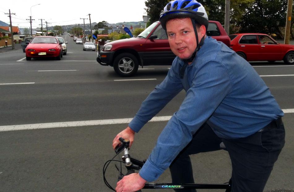 The Star reporter Dan Hutchinson prepares to cycle to work. Photo from The Star