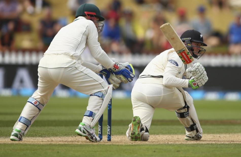 Henry Nicholls bats during New Zealand's test against Australia. Photo: Getty Images