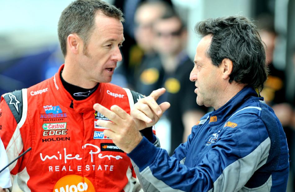 Kiwi motor racing legend Greg Murphy discusses the finer points of the Highlands circuit with...