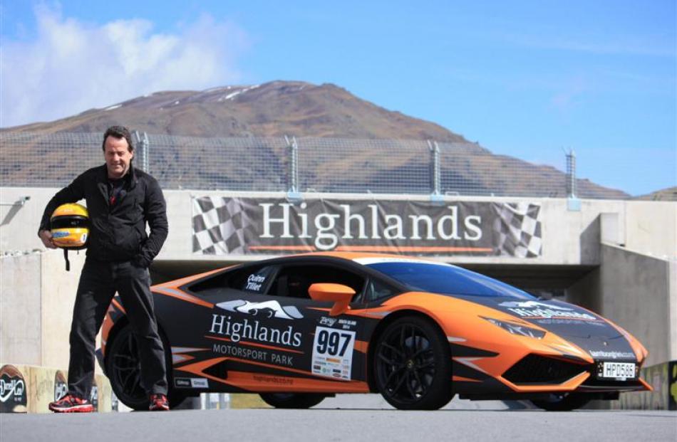Highlands Motorsport Park owner Tony Quinn with his new Lamborghini Huracan LP 610-4,  which he...