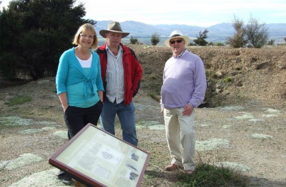 Hilary Rowlands and her husband Chris (right), guided by historian Lloyd Carpenter (centre),  ...