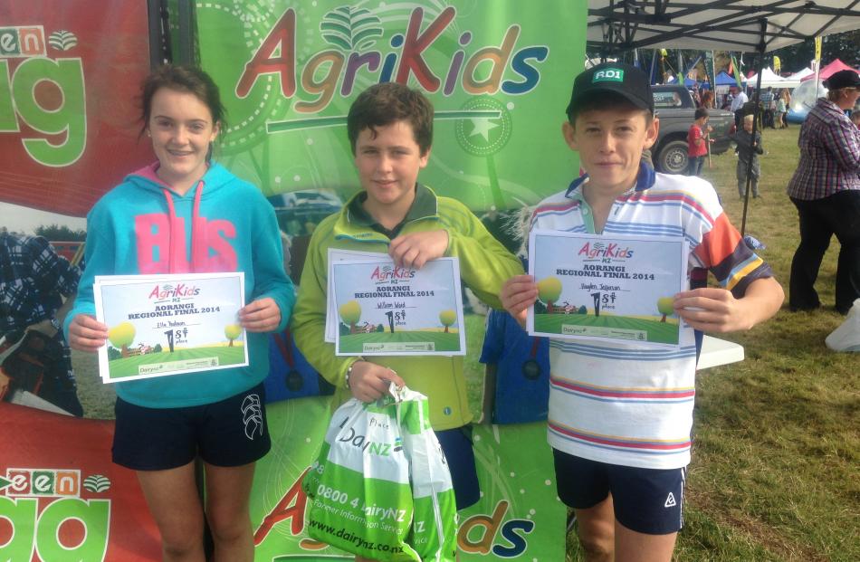 Hinds Agris team (from left) Ella Yeatman, William Ward and Hayden Jefferson, of Hinds School,...