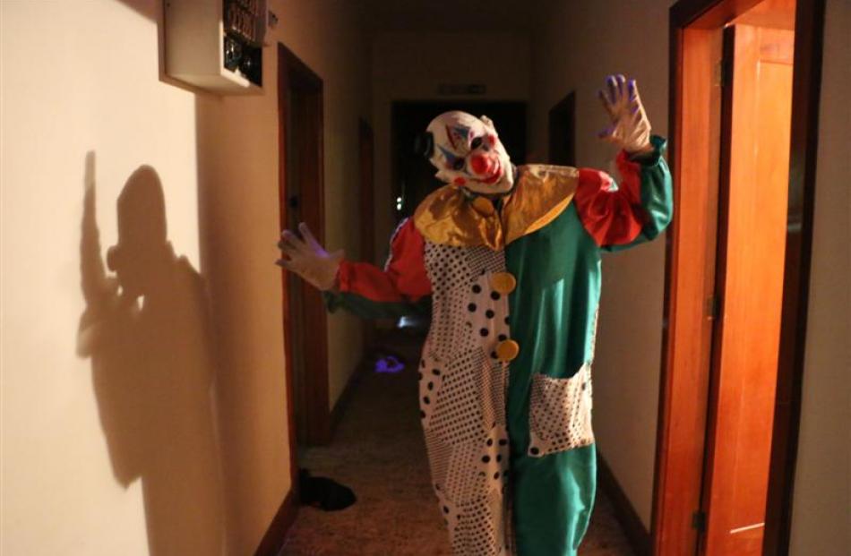 Horror mastermind, Studholme farmer Rory Foley  doubles as a clown at the Waimate Asylum Horror...