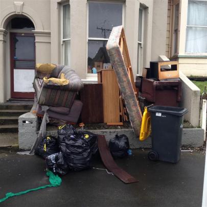 A mattress and sofa sculpture in Clyde St.