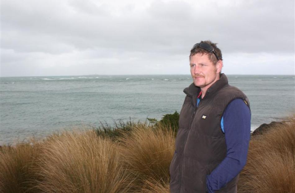Invercargill truck driver Leon Harrison at Stirling Point, near Bluff, where he wants to erect a...