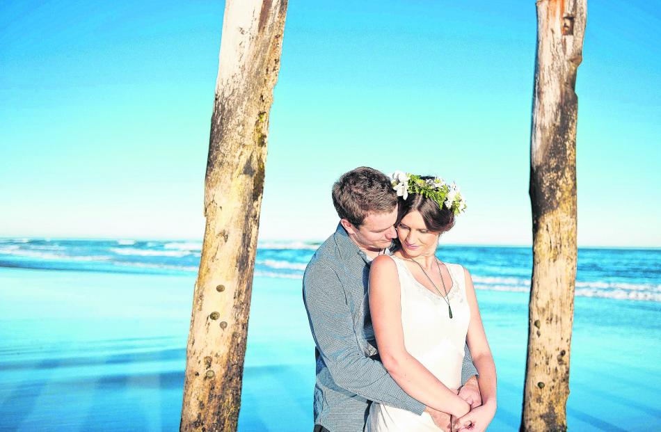 James and Brooke Simpson, who were married in Dunedin in March. REBECCA MCSKIMMING PHOTOGRAPHY.