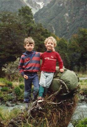 Jamie Morris (left) and his brother Sam on the trip on which Jamie found the bat-winged fly....