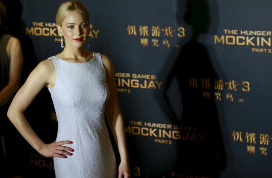 Jennifer Lawrence at 'The Hunger Games: Mockingjay - Part 2' premiere in Beijing. Photo: Reuters