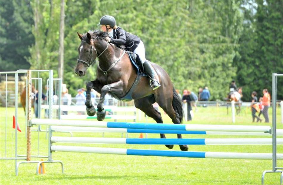 Jess Paul competes on Kuriwao Hawke at the 149th annual Tokomairiro A&P Show in Milton, on...