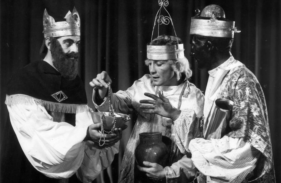 John Fisher, Don Madden and Bill Jenkinson in Otago Opera’s second production of Amahl and the...