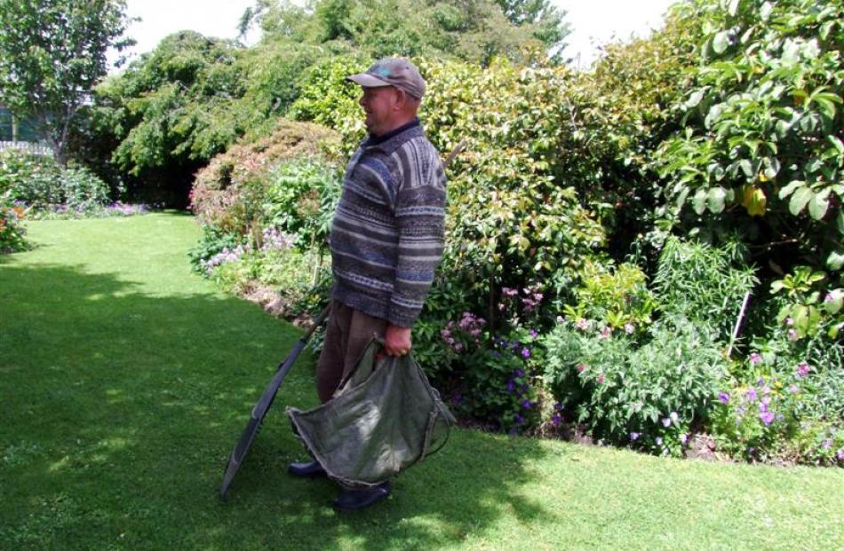 John McFarlane in his Outram garden, Attendale. Photos by Gillian Vine.