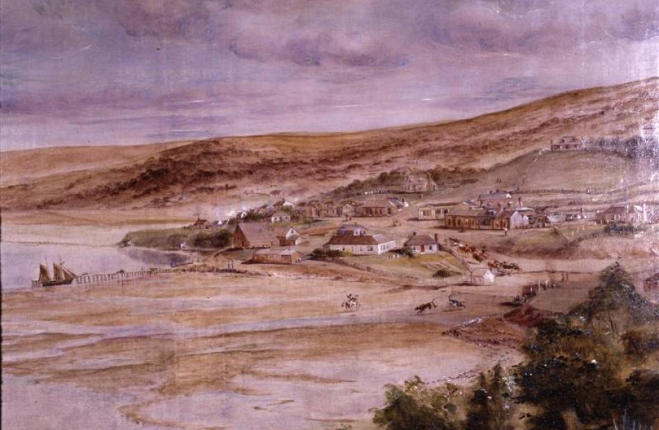John Turnbull Thomson's mid-19th-century painting of the Toitu estuary.