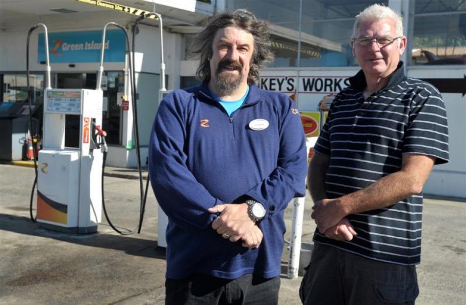 Jonathan Usher (left) and Merv Tikey at  Green Island's Z Service Station, which is to be...