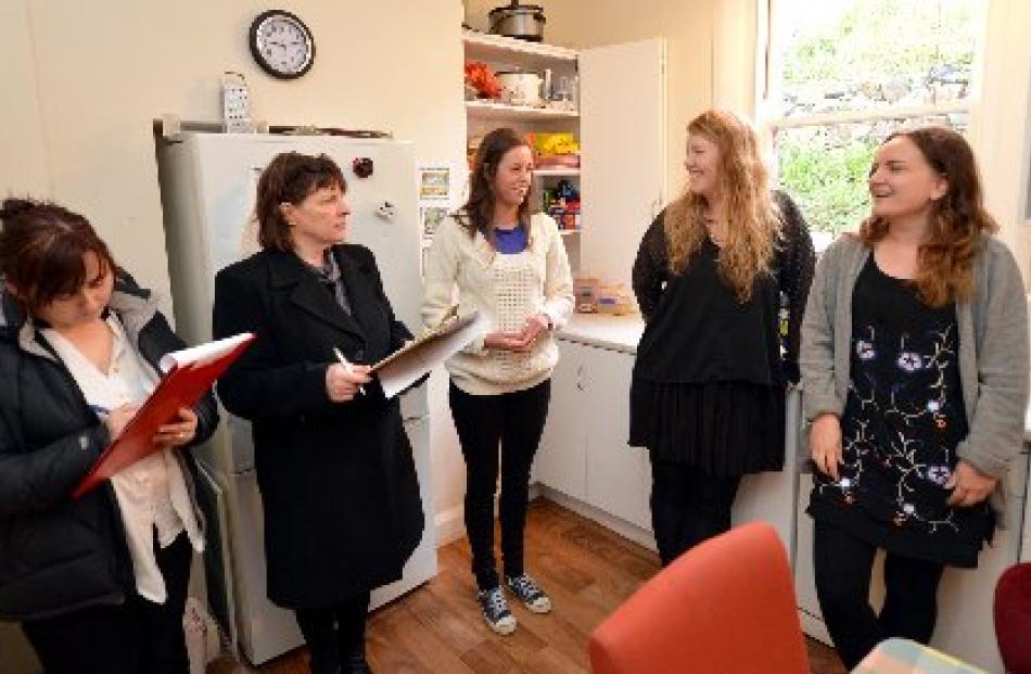 Judges (from left) Otago Polytechnic Students' Association president Rebecca Swindells and  Prof...