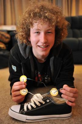 Karl Brinsdon will use a $2000 scholarship to fund his walking-powered cellphone charger concept,...