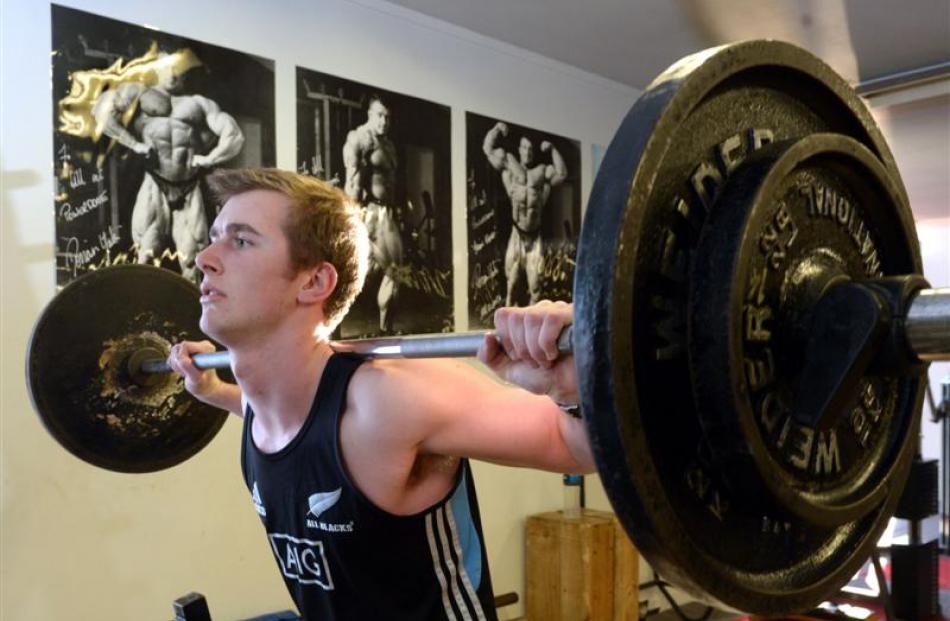 Kavanagh College pupil Matt Martin (17) trains at Sky Fitness Gym in Dunedin. Photo by Gerard O...