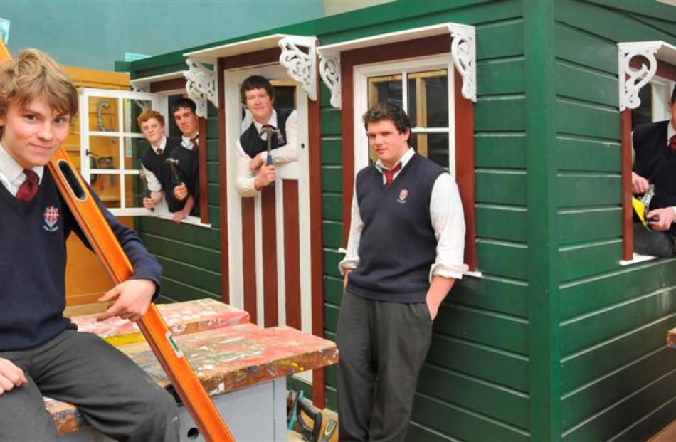 Kavanagh College technology pupils (from left) William Gray (17), Calum Currie (16), Morgan King ...