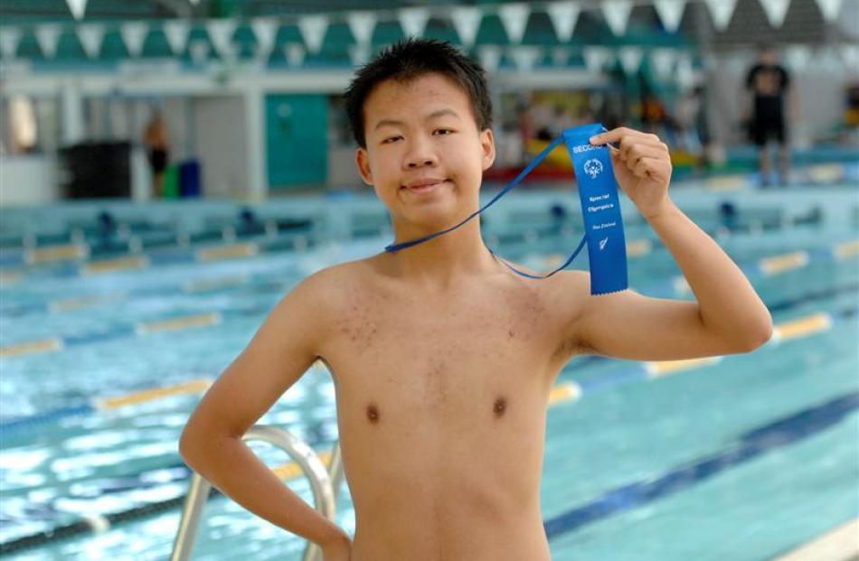 Kenny Chor (18), of Roxburgh Area School, at the Special Olympics Otago secondary schools...