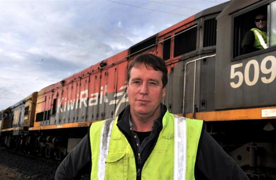 KiwiRail locomotive engineers Brian McKay (front) and Murray Donald in Balclutha. Photos by Craig...
