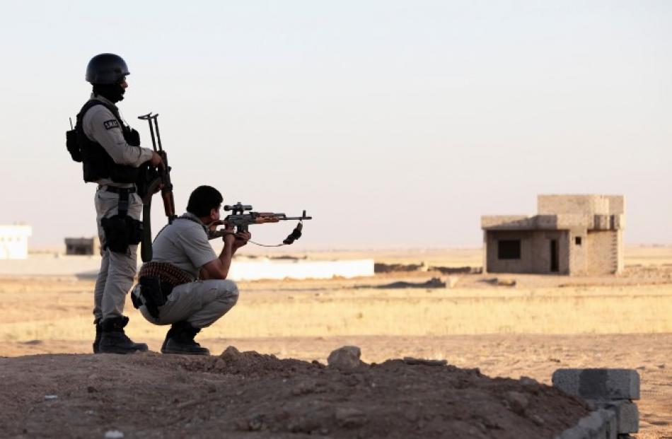 Kurdish Peshmerga troops participate in an intensive security deployment against Islamic State...