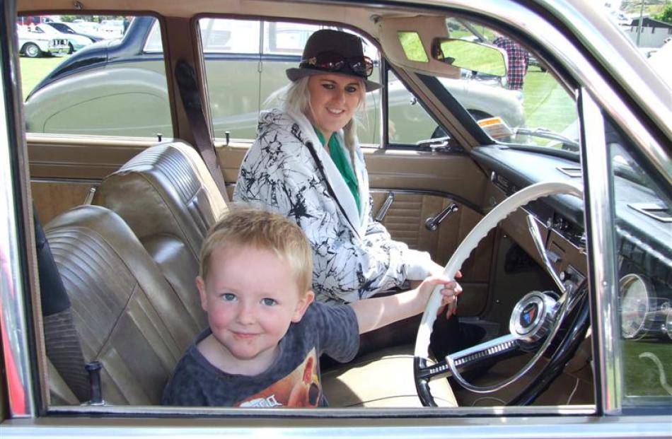 Leighton Francis (3), of Alexandra, takes his mum, Kasey Foster, for a ''cruise'' in a 1965...