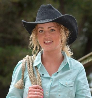 Libby Bent, pictured at the Millers Flat Rodeo yesterday, is the only cowgirl bull rider in the...