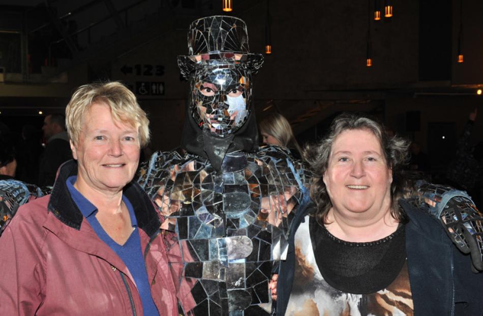 Linda McAnally (left) and Teena Henderson (right), both of Dunedin, pose with Highly Flammable's...