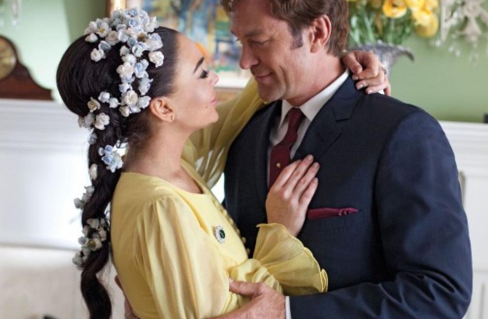 Lindsay Lohan as actress Elizabeth Taylor and Grant Bowler as Richard Burton are seen in an image...