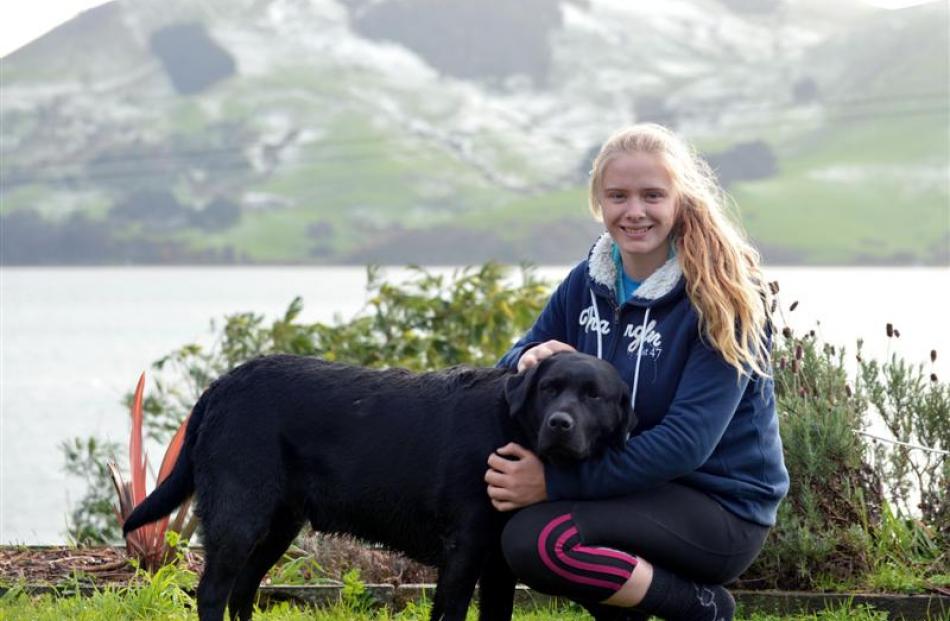 Mackenzie Clearwater  and her dog Knight. Photos by Peter McIntosh.