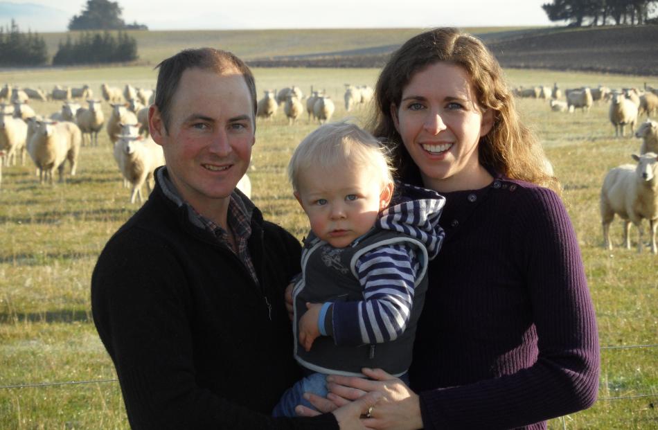 Mandeville farmers Andrew and Katherine Welsh, with son Toby (18 months.