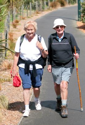 Margaret and Les Smith from Mosgiel get out for their weekly walk with the Taieri Recreational...
