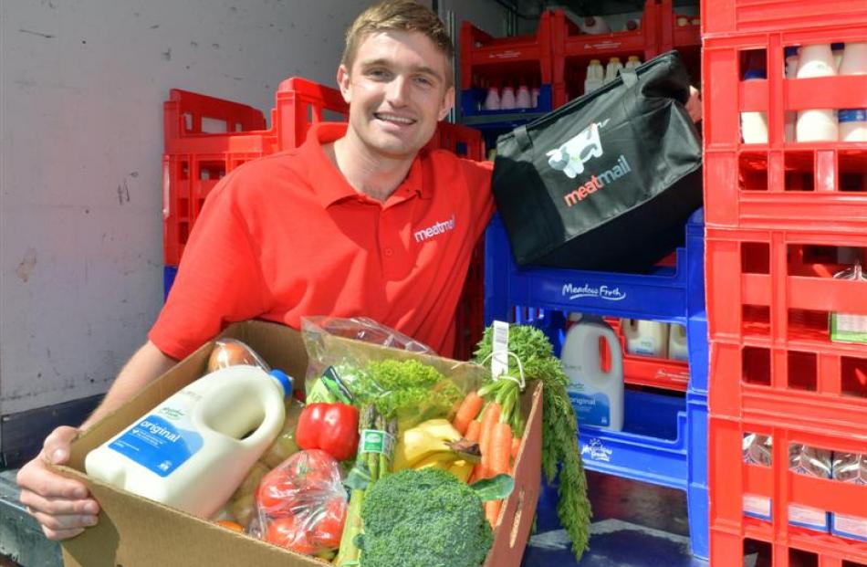 MeatMail managing director David Booth doing a delivery round in Dunedin. Photo by Gerard O'Brien.