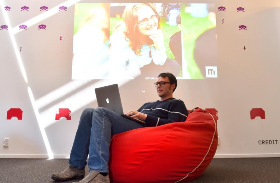 MixBit lead programmer Joshua Garner at work in MixBit's Silicon Valley-style Princes St office....