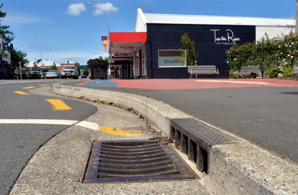 Mosgiel street improvements that have blocked the former intersection of Lanark St (right, behind...