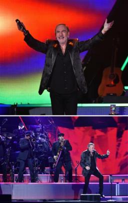 Neil Diamond performs to an appreciative audience at Forsyth Barr Stadium on Saturday night....