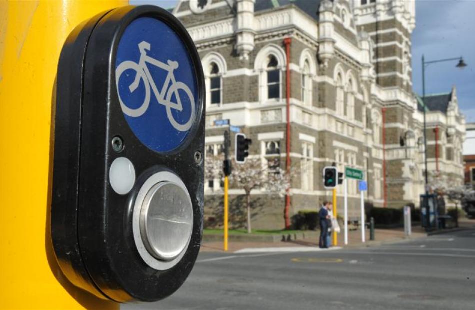 New  signals have been installed on State Highway 1 near the Dunedin Railway Station. Photos by...