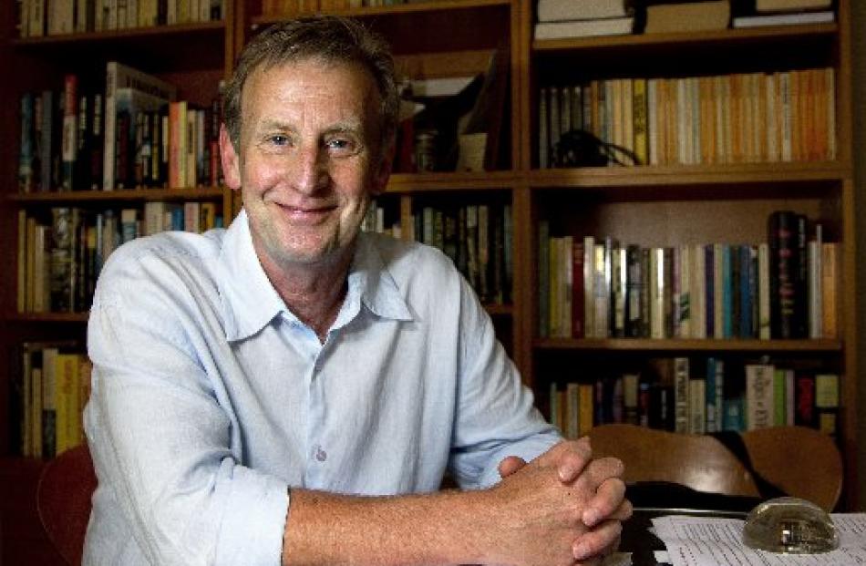 New Zealand author Paul Thomas relaxes at his Wellington home. Photo by APNZ.
