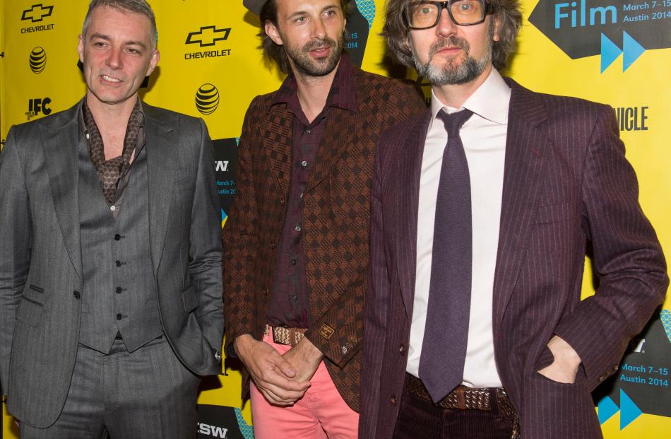 New Zealand film-maker Florian Habicht (centre) with Pulp bandmates Steve Mackey (left) and...