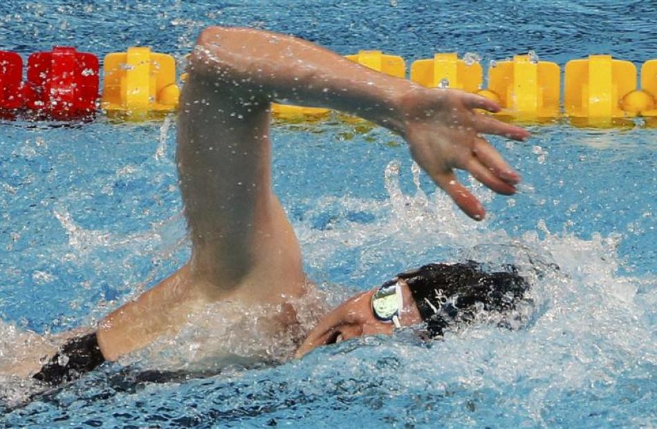 New Zealander Lauren Boyle competes in the heats of the women's 400m freestyle at the world...