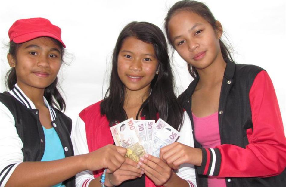 North Otago show carnival winners of the Oamaru's Got X Factor talent quest (from left), Nichole...